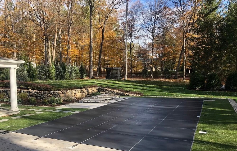Oasis Pool Service Installs Pool Cover and Services This Beautiful Pool in Upper Saddle River, NJ